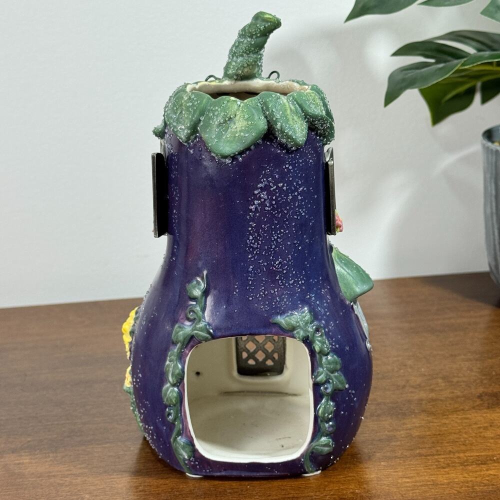 Partylite Eggplant Villa Cottage Tealight Votive Candle Holder Fall Harvest - Picture 2 of 6